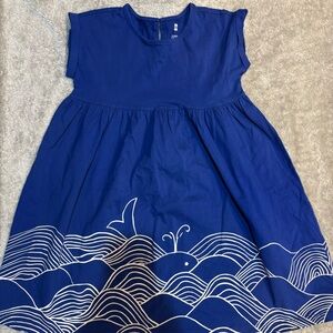 Tea Blue Whale Print Kids Dress 10